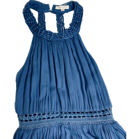 Illa Illa Strappy Macrame Neckline Fitted Waist Sexy Maxi Dress Women L Blue - Picture 7 of 12